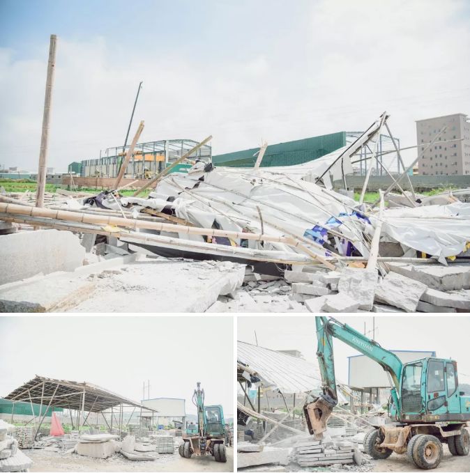 南安市石井鎮“重拳出擊”：取締“三無”石材加工廠，拆除面積總計1670平方米