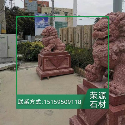 現貨北京石獅子一對 傳統石雕獅子 花崗巖動物擺件